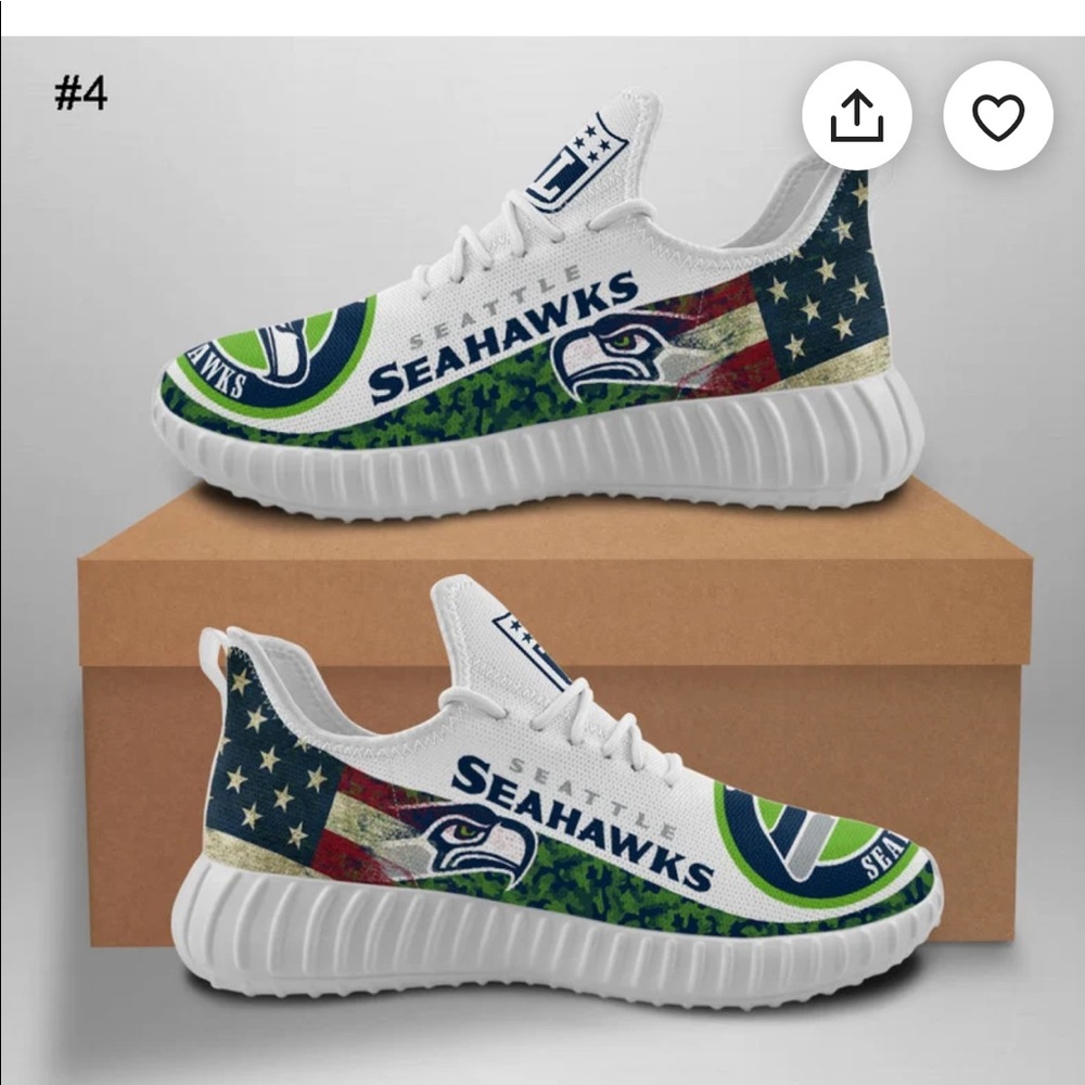 Seattle Seahawks NFL Custom Sneakers. Unisex